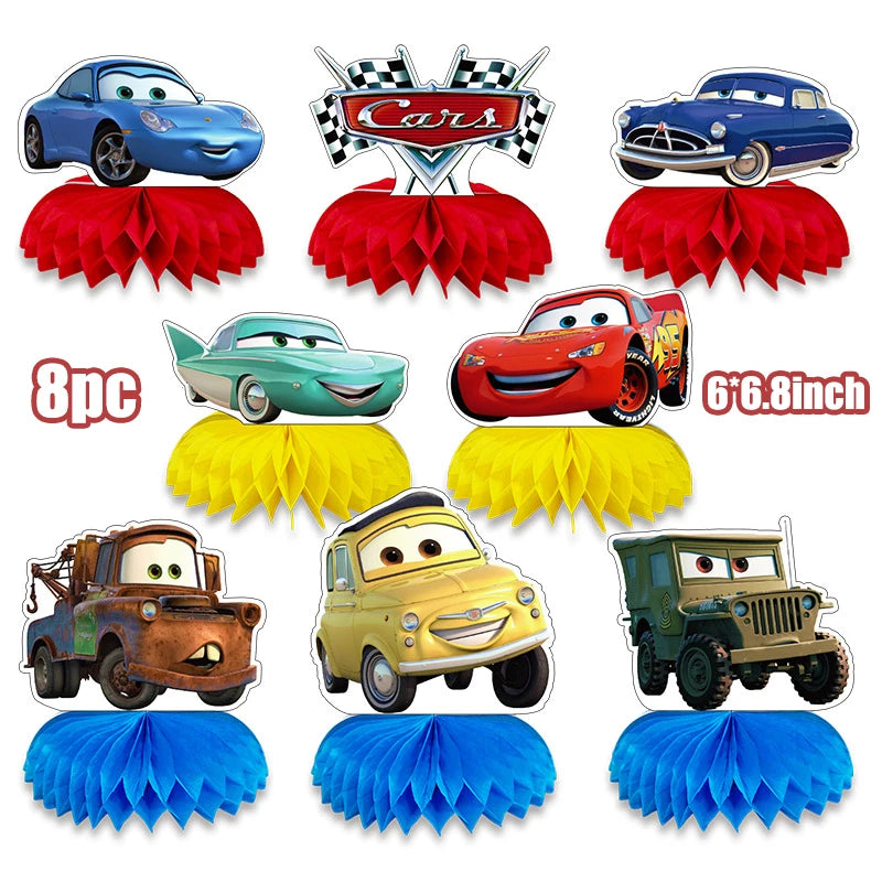 Decoración de Cumpleaños Disney Cars – Rayo McQueen | Platos, Vasos, Servilletas y Globos para Fiesta Infantil