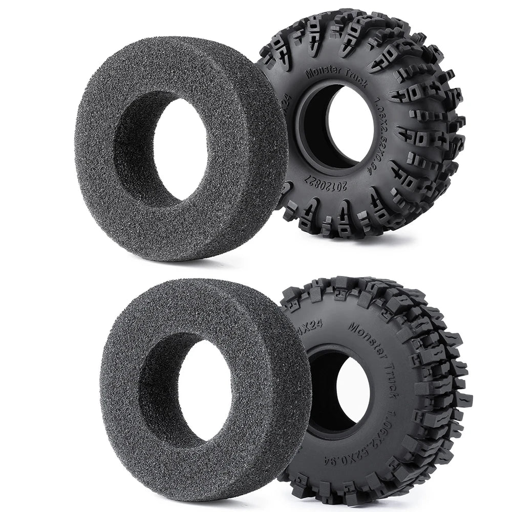 AXSPEED 4PCS Neumáticos de Goma 1.3"/1.1" – Mud Terrain para Micro Crawler 1/18 & 1/24