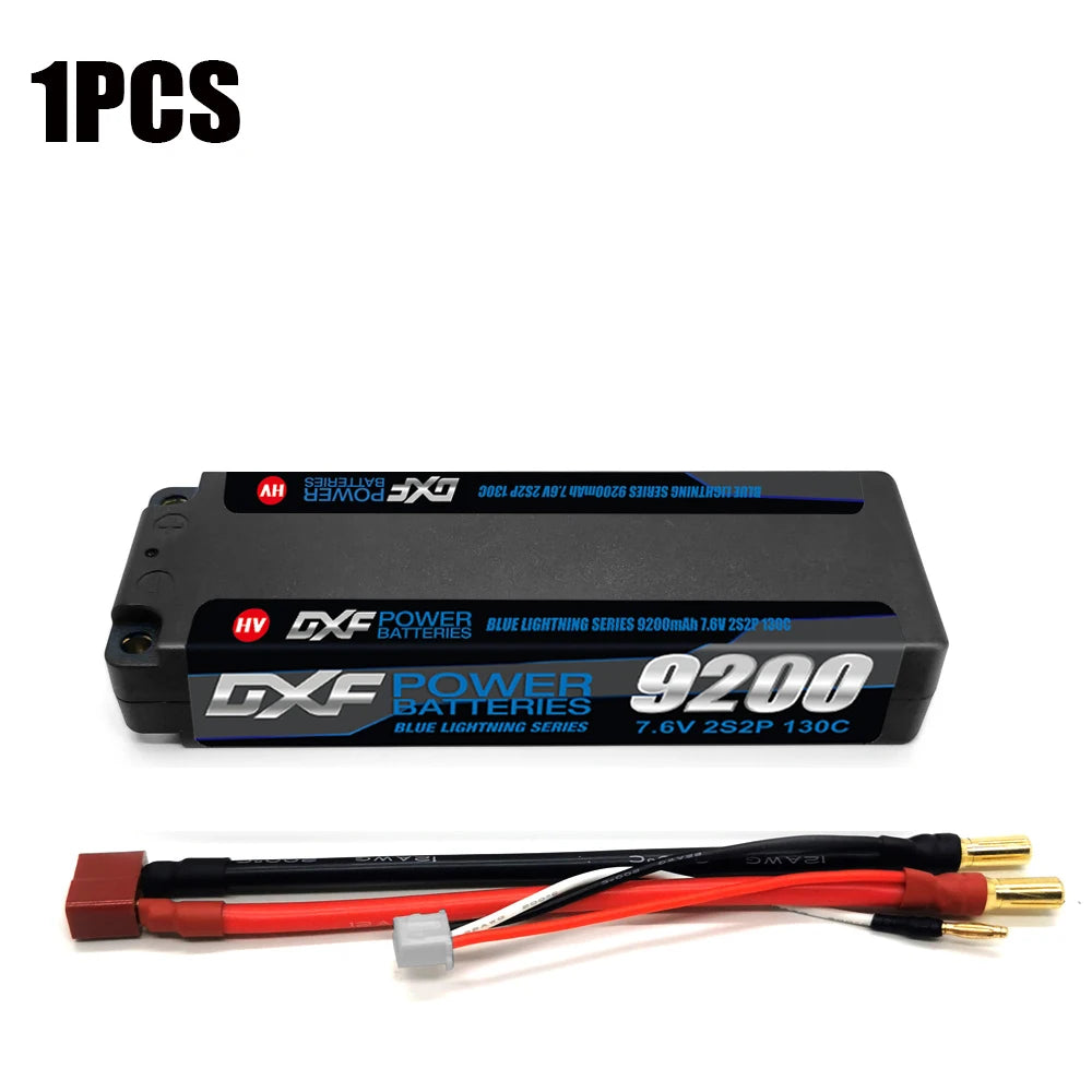 DXF 2S 7.6V Graphene LiPo Battery 9200mAh Short-Pack 5mm – Batería Competición RC 1/10