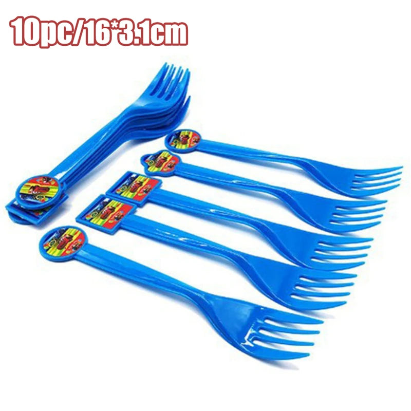 Decoración de Cumpleaños Disney Cars – Rayo McQueen | Platos, Vasos, Servilletas y Globos para Fiesta Infantil