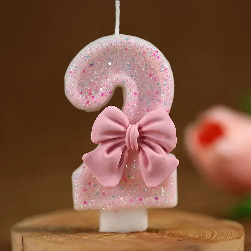 Velas 3D Números Rosadas – Decoración de Pastel para Cumpleaños