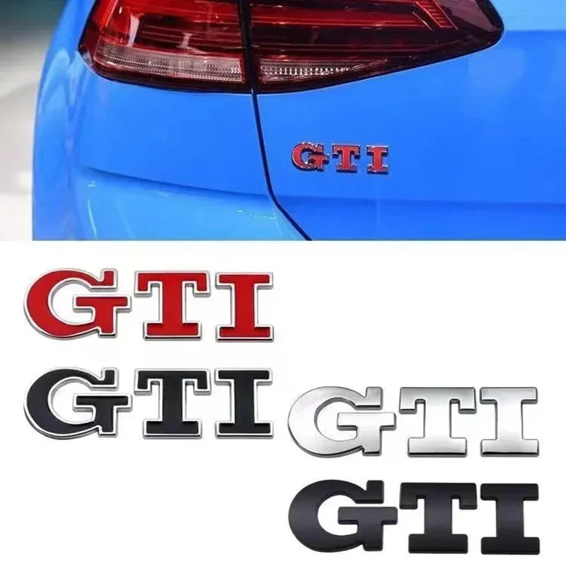 Emblema Metal GTI para VW — Sticker para Maletero y Lateral, Golf, Polo, Jetta y Más