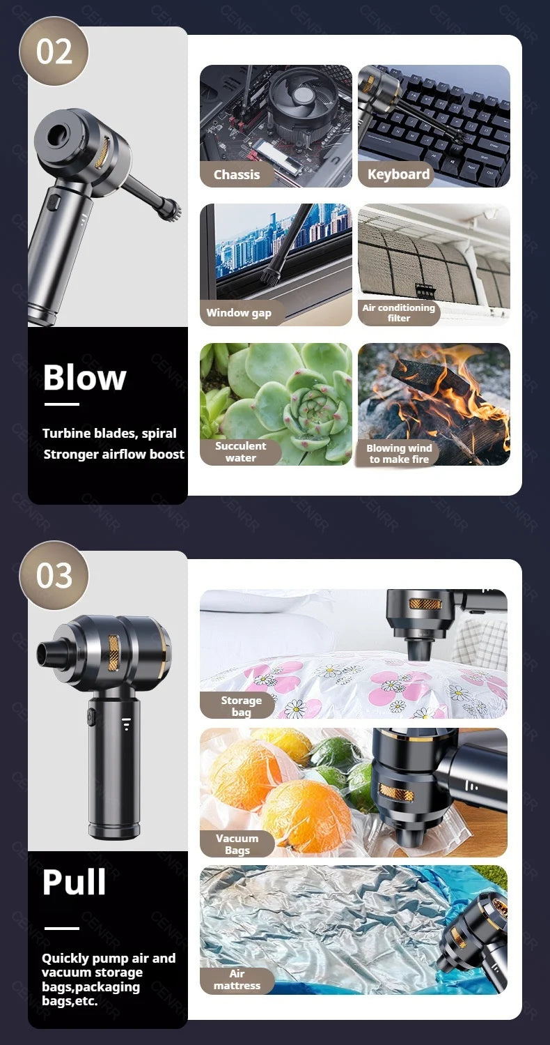 Aspiradora Portátil para Coche CENRR 998000PA — Potente y Sin Cable