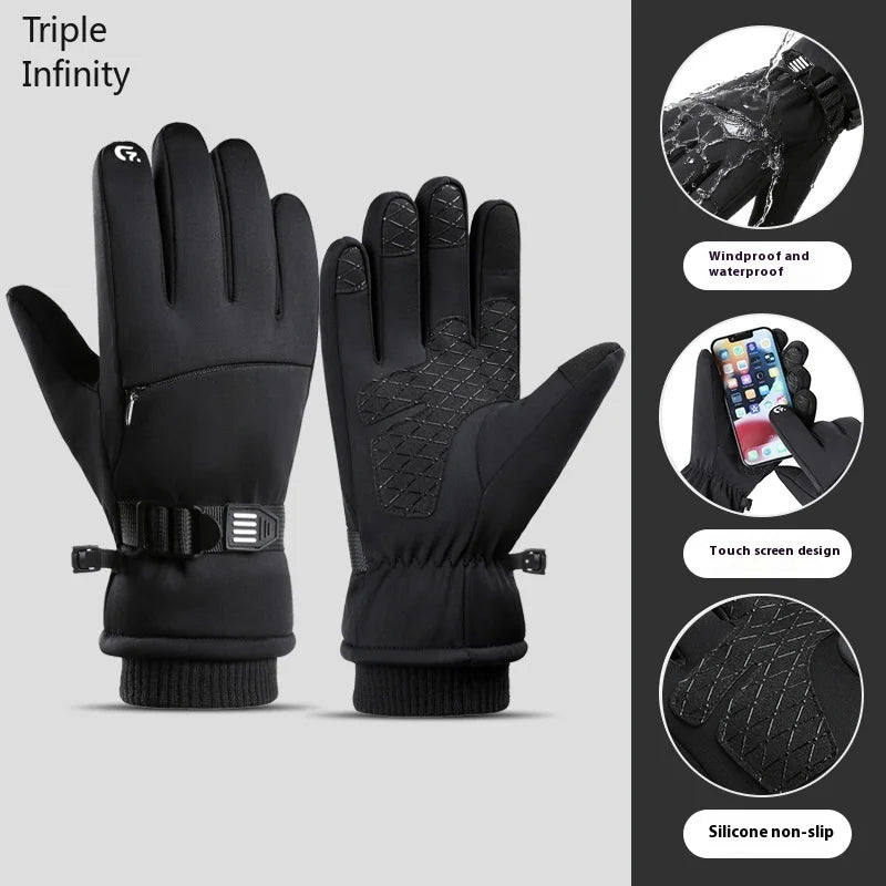 Guantes de Invierno Impermeables para Motocicleta y Ciclismo