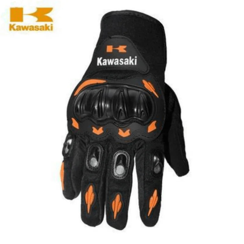 Guantes de Motocicleta Kawasaki – Dedo Completo Antideslizantes y Resistentes