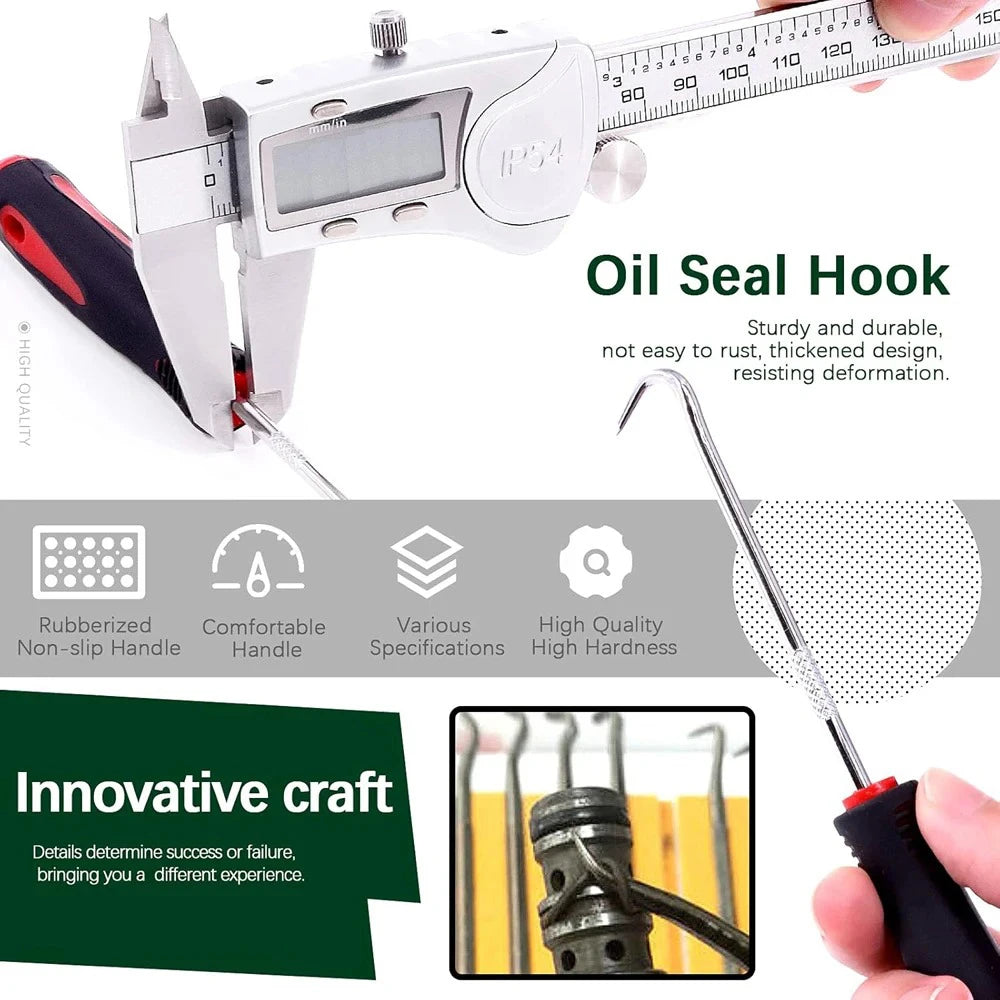 Juego de 4 Destornilladores y Ganchos para Sellos, Juntas y Retenes de Automóvil