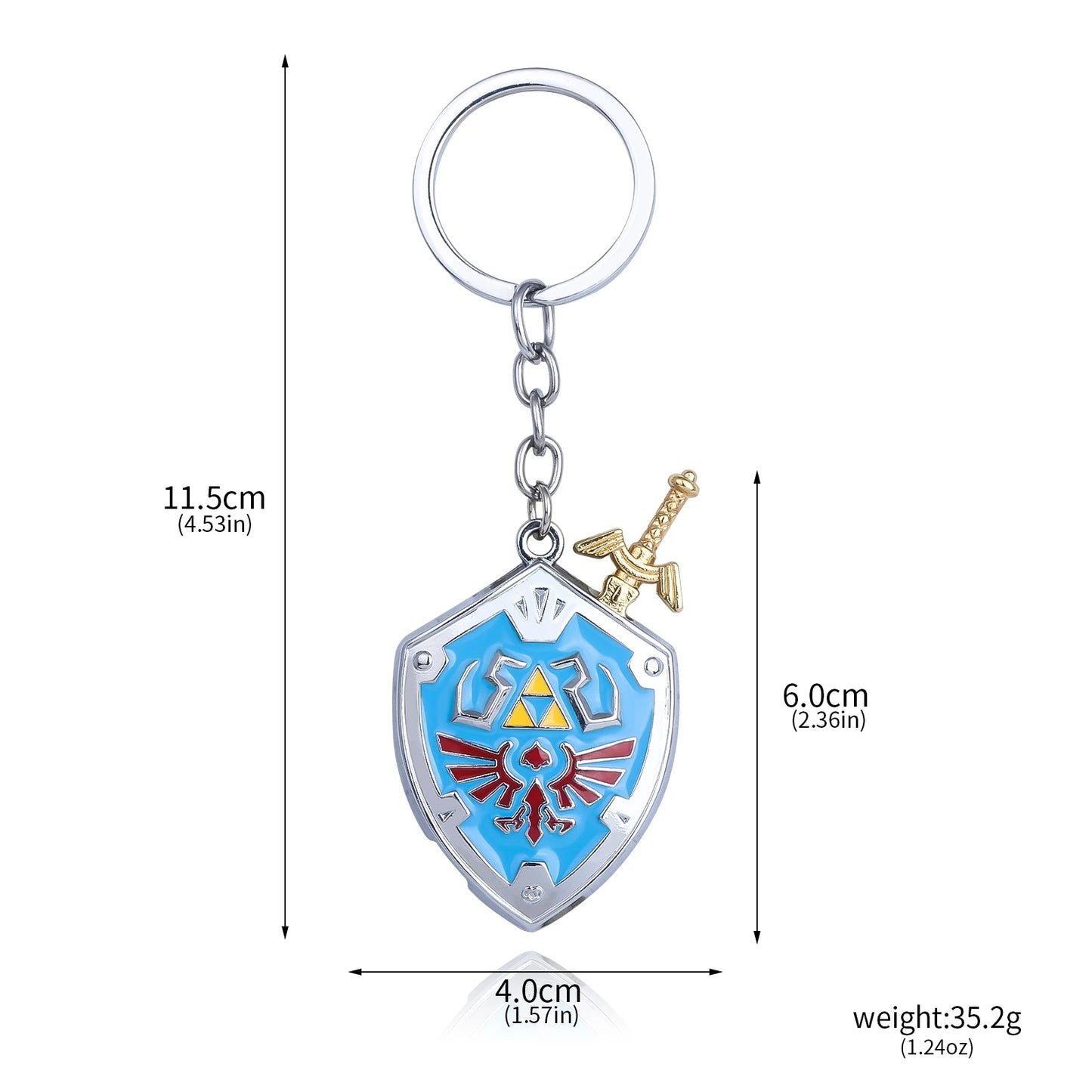 Llavero Hylian Shield y Master Sword — Colgante Zelda Breath of The Wild