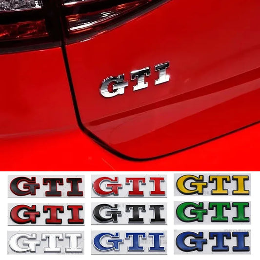 Emblema Metal GTI para VW — Sticker para Maletero y Lateral, Golf, Polo, Jetta y Más